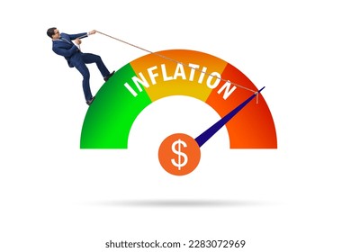 Businessman in the high inflation concept - Shutterstock ID 2283072969