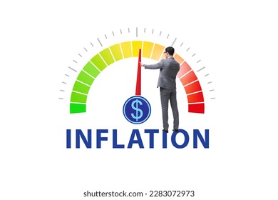 Businessman in the high inflation concept - Shutterstock ID 2283072973