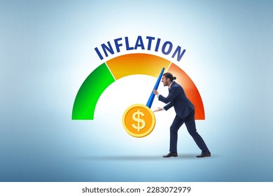 Businessman in the high inflation concept - Shutterstock ID 2283072979
