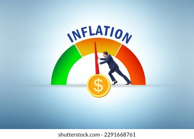 Businessman in the high inflation concept - Shutterstock ID 2291668761
