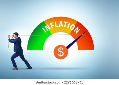 Businessman in the high inflation concept - Shutterstock ID 2291668765