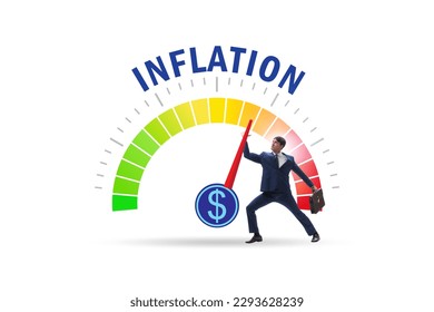 Businessman in the high inflation concept - Shutterstock ID 2293628239