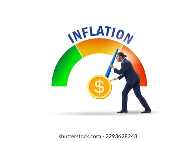 Businessman in the high inflation concept - Shutterstock ID 2293628243