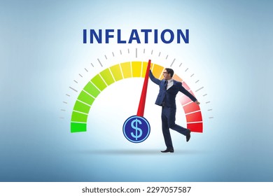 Businessman in the high inflation concept - Shutterstock ID 2297057587