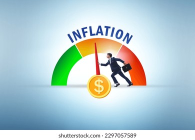 Businessman in the high inflation concept - Shutterstock ID 2297057589