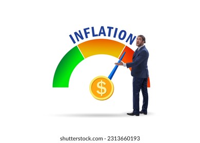 Businessman in the high inflation concept - Shutterstock ID 2313660193