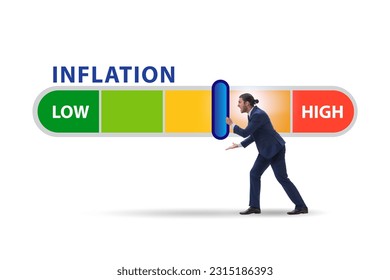 Businessman in the high inflation concept - Shutterstock ID 2315186393