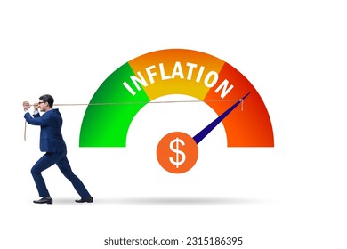 Businessman in the high inflation concept - Shutterstock ID 2315186395