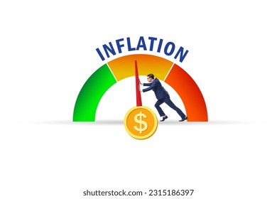 Businessman in the high inflation concept - Shutterstock ID 2315186397