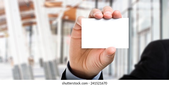 Businessman Holding A Business Card