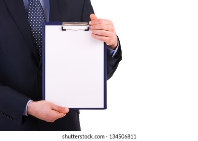 Businessman Holding A Clipboard.