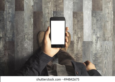 Businessman Holding Phone