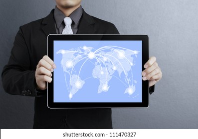 Businessman Holding A Tablet Pc