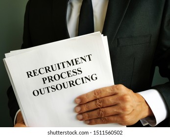 Businessman Holds Recruitment Process Outsourcing RPO.