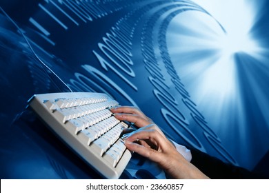 businessman input data