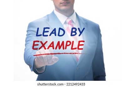 Businessman In Lead By Example Concept