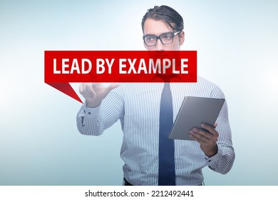 Businessman In Lead By Example Concept