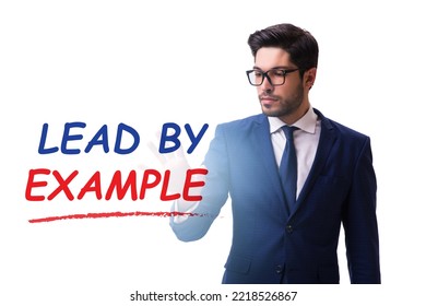 Businessman In Lead By Example Concept