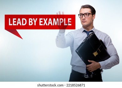 Businessman In Lead By Example Concept