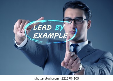 Businessman In Lead By Example Concept