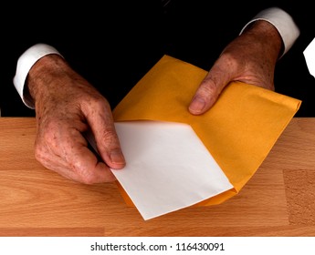Businessman with letter,envelope - open