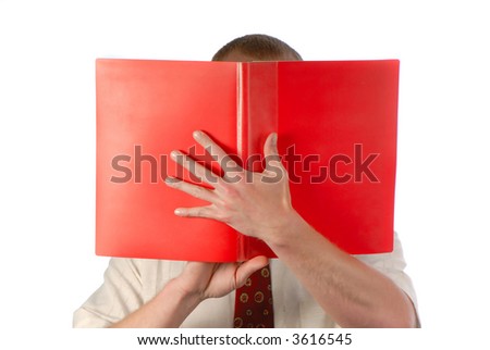 Image, Stock Photo Man with book Book Reading