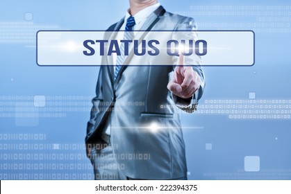 Businessman Making Decision On Status Quo