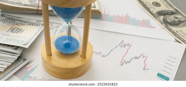 Businessman managing projects and organizing time in critical situations from economic crisis using data analysis report to increase productivity and achieve business goal. Effective time management.