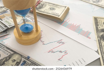 Businessman managing projects and organizing time in critical situations from economic crisis using data analysis report to increase productivity and achieve business goal. Effective time management.