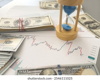 Businessman managing projects and organizing time in critical situations from economic crisis using data analysis report to increase productivity and achieve business goal. Effective time management.
