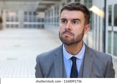 Businessman With Mandibular Prognathism Close Up