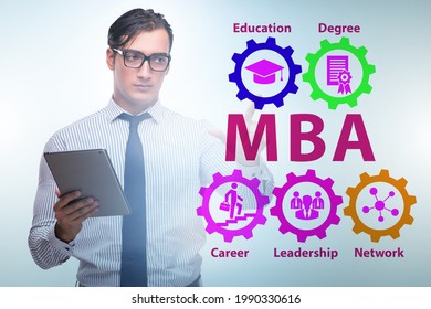 Businessman In Master Of Business Administration Concept