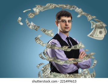 Businessman With Money Vortex