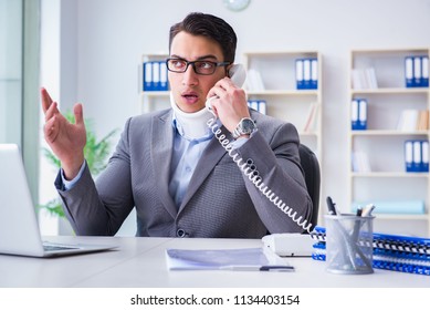 Businessman Neck Injury Working Office Stock Photo 1134403154 ...