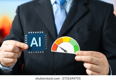 A businessman notes the low efficiency of artificial intelligence in performing business tasks. The AI model is inappropriate for the tasks. Technology mismatch, automation limits, decision risk