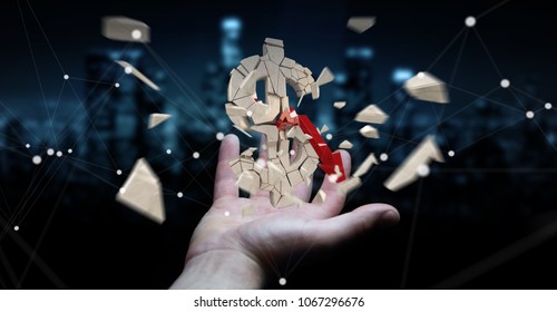 Businessman on blurred background with exploding dollar currency 3D rendering - Powered by Shutterstock - Get 15% off with code: PIKWIZARD15