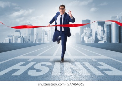 Businessman on the finishing line in competition concept - Powered by Shutterstock