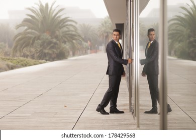 Businessman Open Office Door Looking Back Stock Photo 178429568 ...