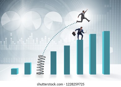 Businessman Outperforming His Competition Jumping Over Stock Photo ...