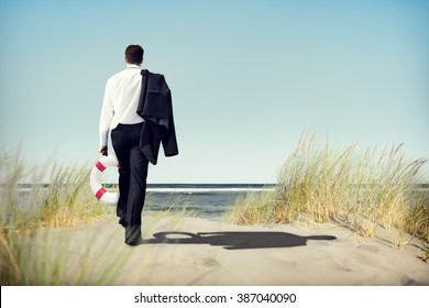 Businessman Peaceful Abandon Relaxation Travel Concept - Powered by Shutterstock