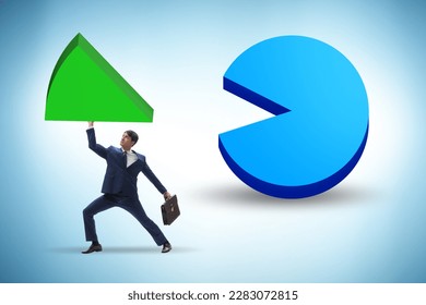 Businessman with pie chart in business concept - Shutterstock ID 2283072815