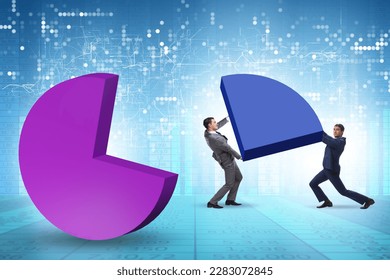 Businessman with pie chart in business concept - Shutterstock ID 2283072845