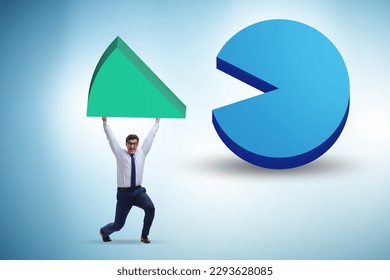 Businessman with pie chart in business concept - Shutterstock ID 2293628085