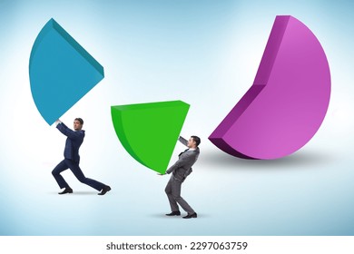 Businessman with pie chart in business concept - Shutterstock ID 2297063759