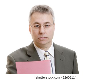 Businessman With Pink Slip