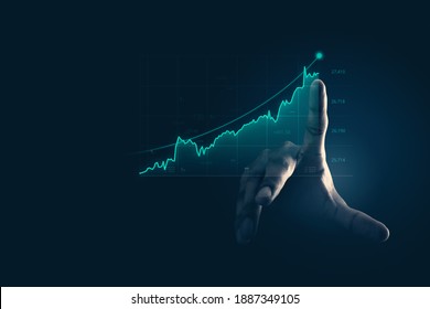 Businessman pointing chart financial goals and economic business planning global. - Shutterstock ID 1887349105