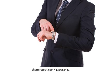 Businessman Pointing His Wristwatch Stock Photo 133082483 | Shutterstock