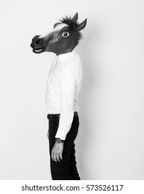 African Woman Portrait Wearing Horse Head Stock Photo 535802785 ...