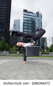 Businessman Practising Capoeira