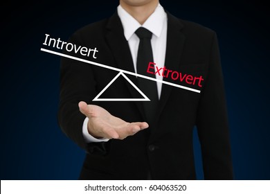 businessman presenti introvert and extrovert character - Shutterstock ID 604063520